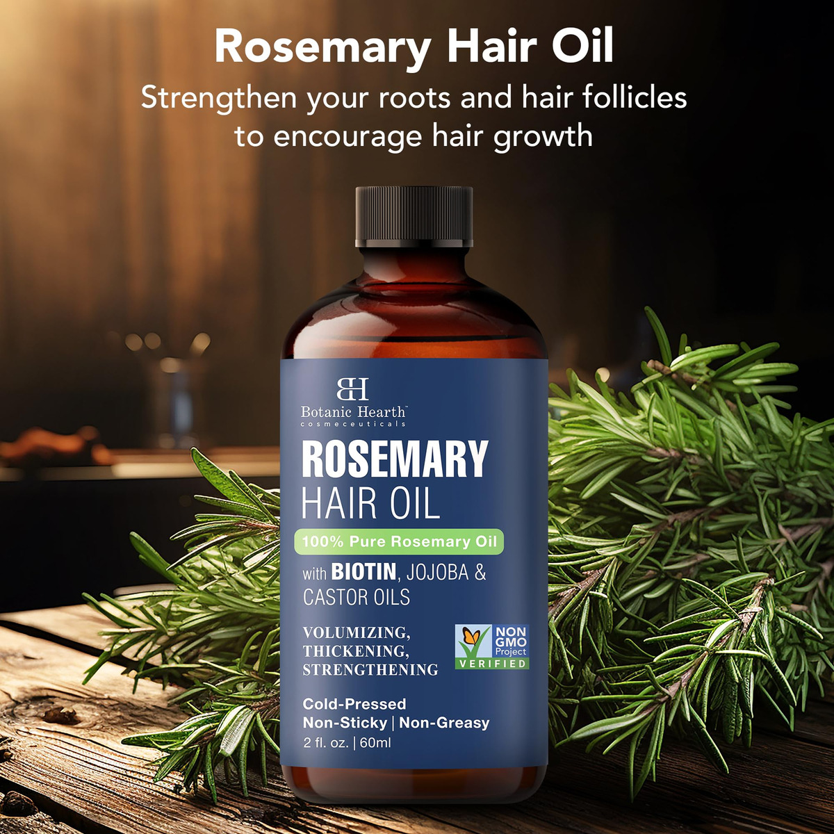 Óleo De Cabelo Botanic Hearth Rosemary Com Biotina 60ml Para - Imagem 2