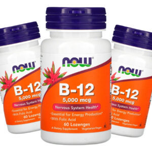 Now Foods Vitamina B12 5000mcg E Ácido Fólico 60past 3un