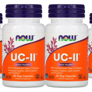 Kit C/4 Colágeno Tipo 2 Uc-ii 40mg Now Foods 60 Veg Caps Sabor Sem Sabor