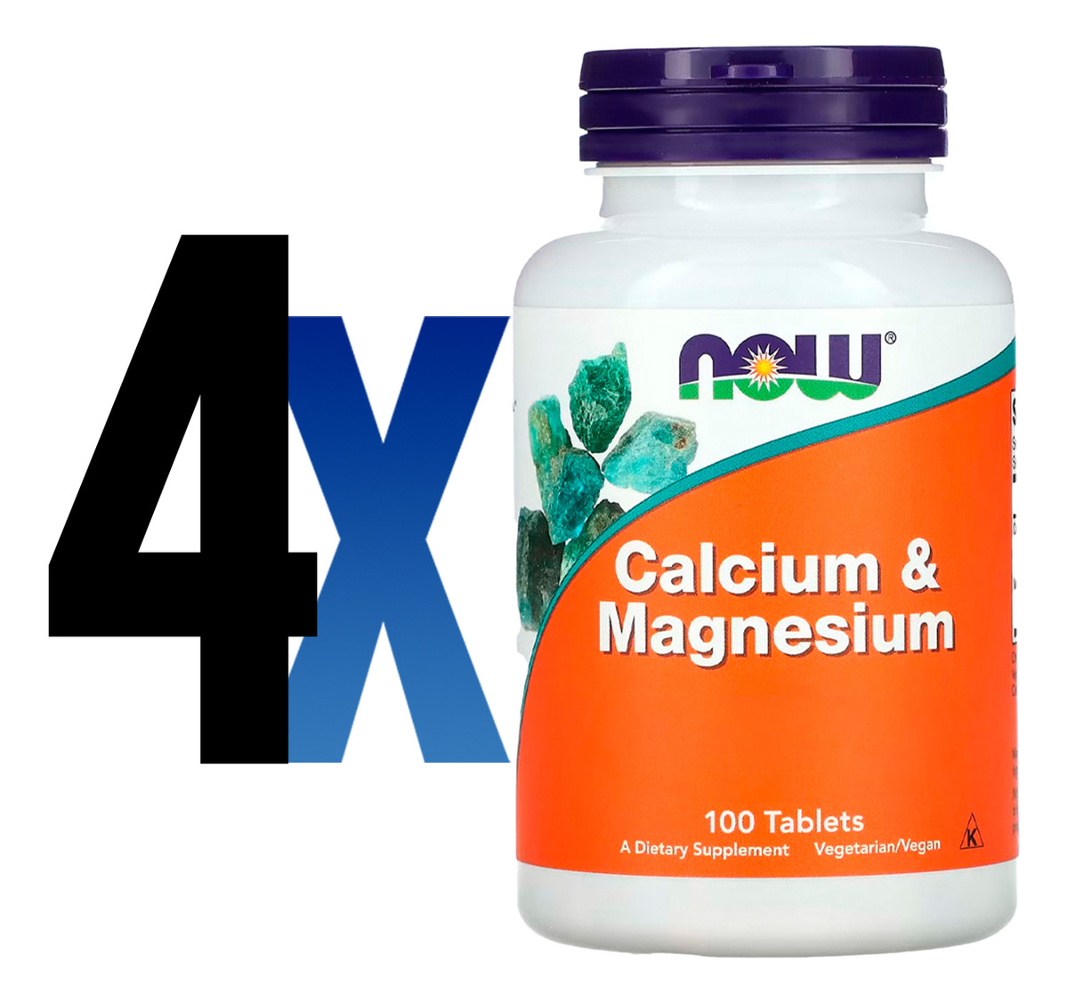 Cálcio E Magnésio Now Foods 500/250mg 100 Tabs Importado 4un - Imagem 2