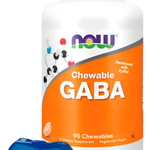 Gaba 250mg Now Foods 90 Chewables Mastigáveis