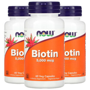 Biotina 5000mcg 60 Veg Cáps Importado 3un Now Foods