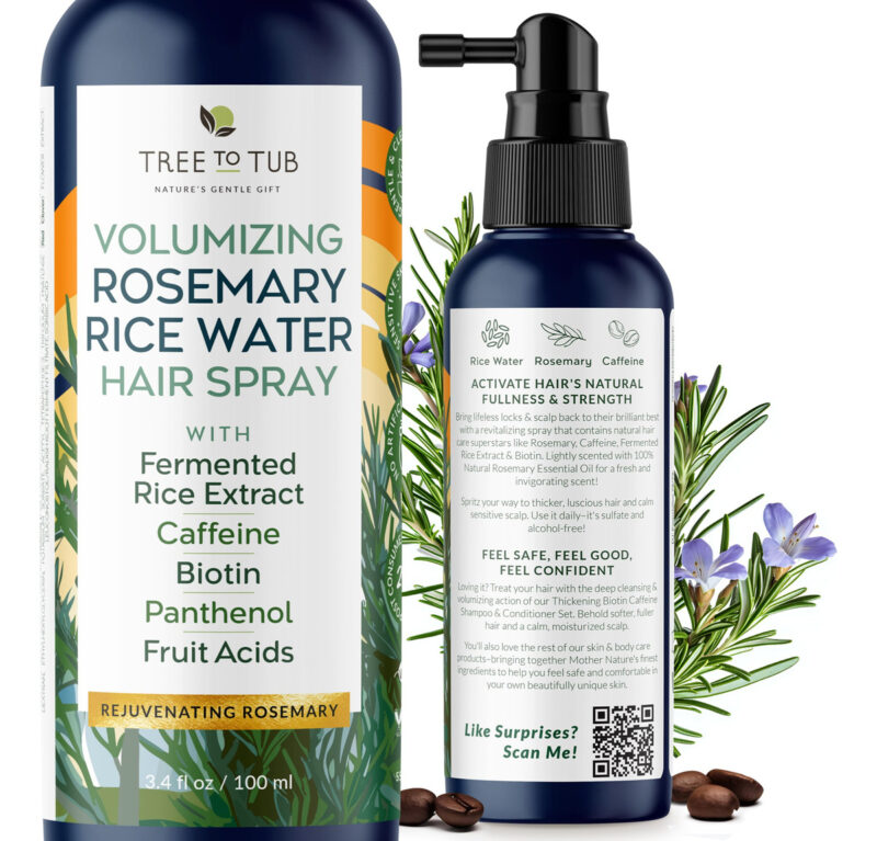 Spray De Cabelo Tree To Tub Com Água De Alecrim Com Arroz Fe