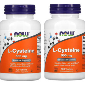 L-cisteína 500mg Now Foods L-cysteine 100 Tablets 2un
