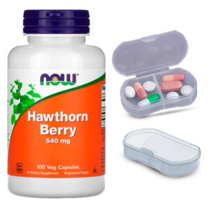 Hawthorn 540mg Baga Crataegus Now Foods 100 + Porta Cápsulas