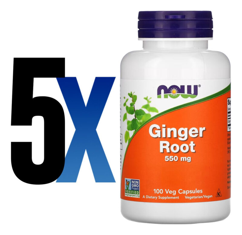 Raiz De Gengibre 550mg 100 Caps Importado 5un Now Foods - Image 2
