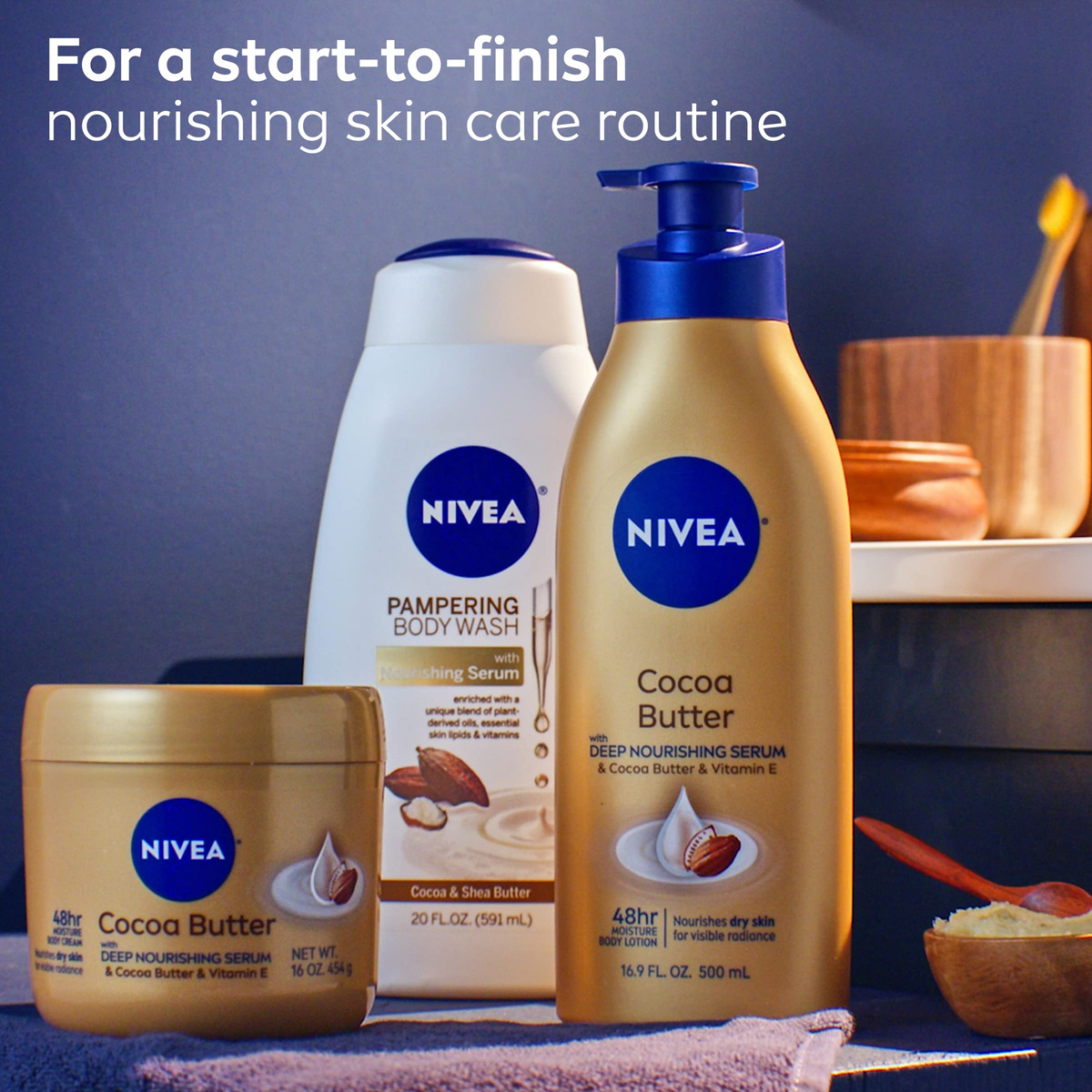 Loção Corporal Nivea Cocoa Butter Com Sérum Nutritivo Profun - Imagem 8
