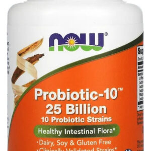 Now Foods, Probiotic-10 25 Billions, 50 Cápsulas Sabor Sem Sabor