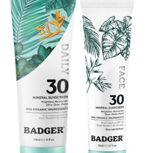 Conjunto De Proteção Solar Badger Mineral Daily & Face Spf30