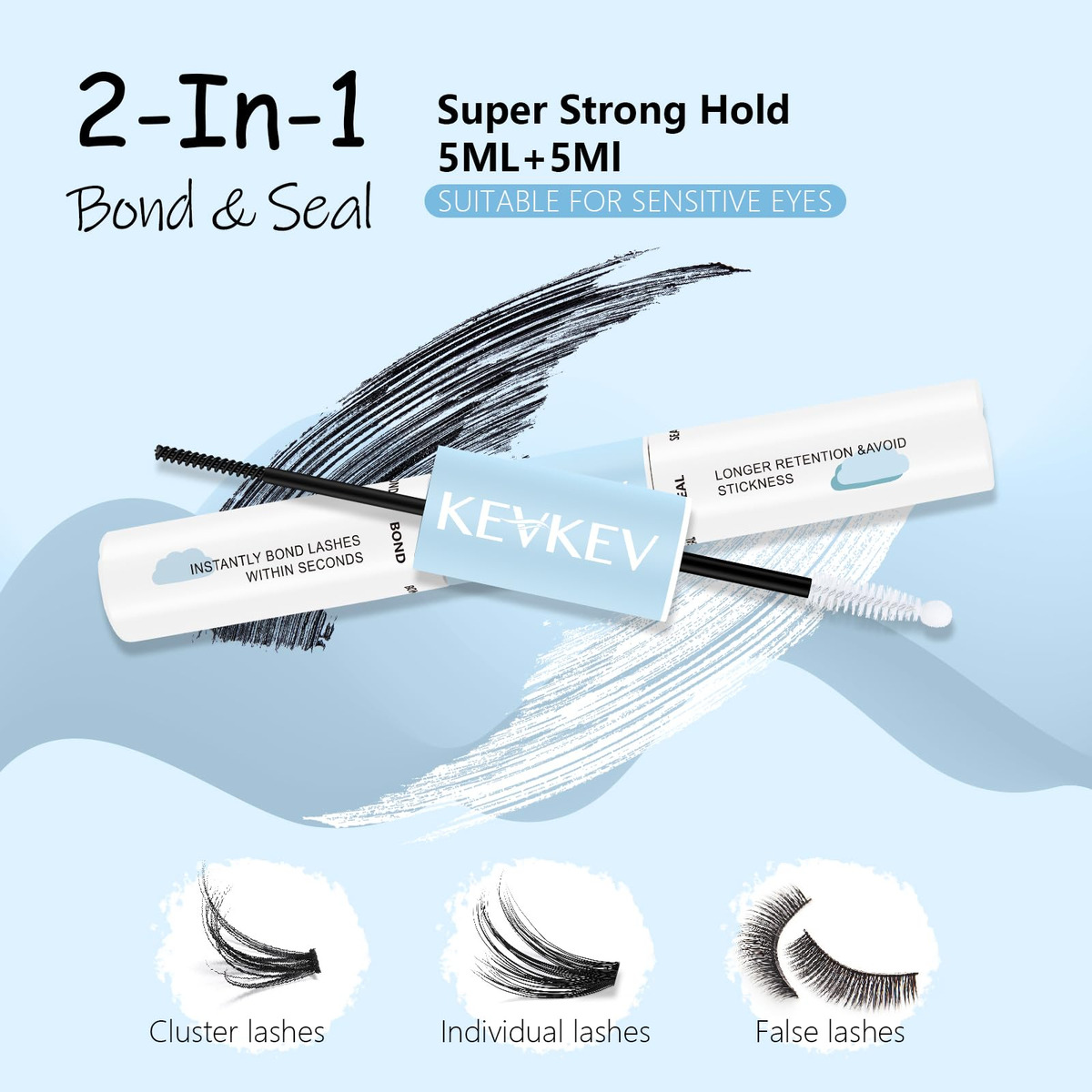 Cola Lash Bond And Seal Kevkev À Prova D'água 72 Horas 5ml+5 - Imagem 2