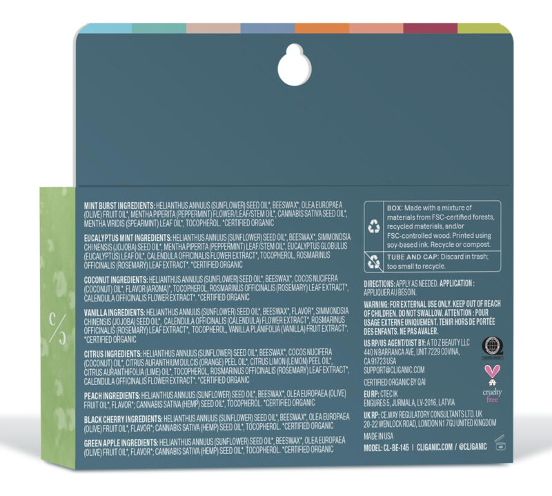 Conjunto De Protetor Labial Cliganic Organic Com 8 Sabores 1 - Image 2