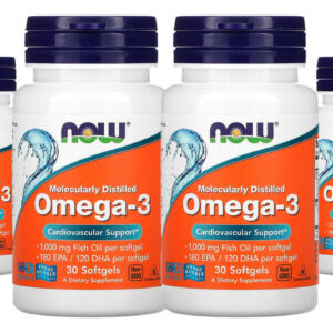 Ômega-3 Molecularmente Destilados Now Foods 30softgels 4un Sabor Sem Sabor