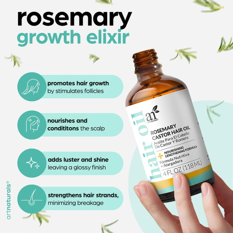 Conjunto De Óleos Para Cabelo Artnaturals Organic Rosemary C - Image 3