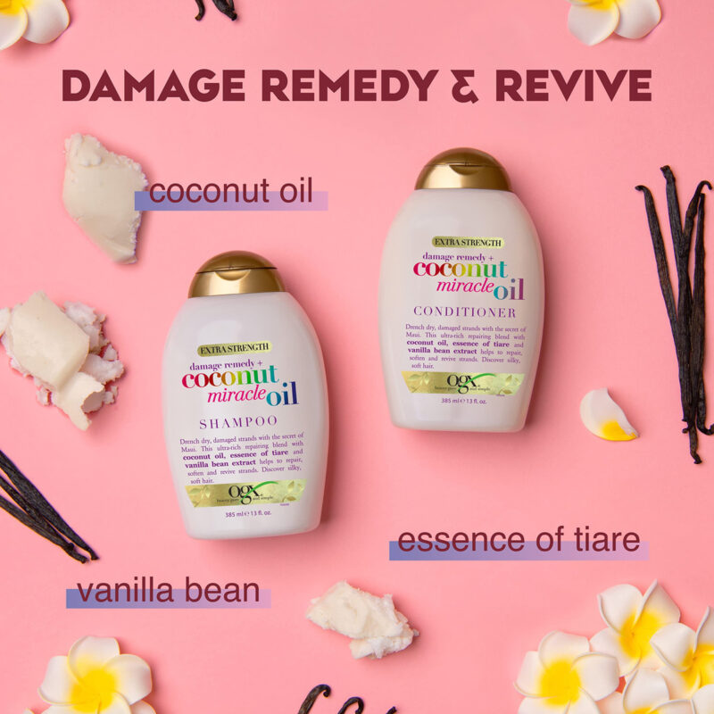 Shampoo Ogx Damage Remedy Coconut Miracle Para Cabelos Secos - Image 2