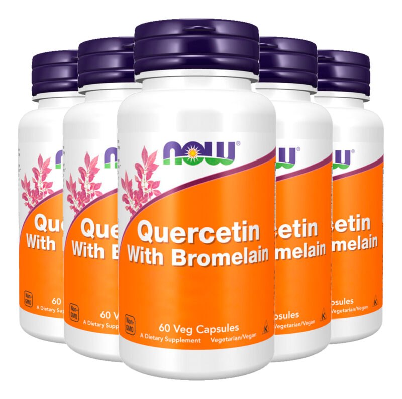 Quercetina 800mg + Bromelaína Now Foods 60cáps Importado 5un