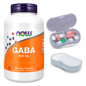 Ácido Gaba E Vitamina B6 Now Foods 200 Cáps + Porta Cápsulas