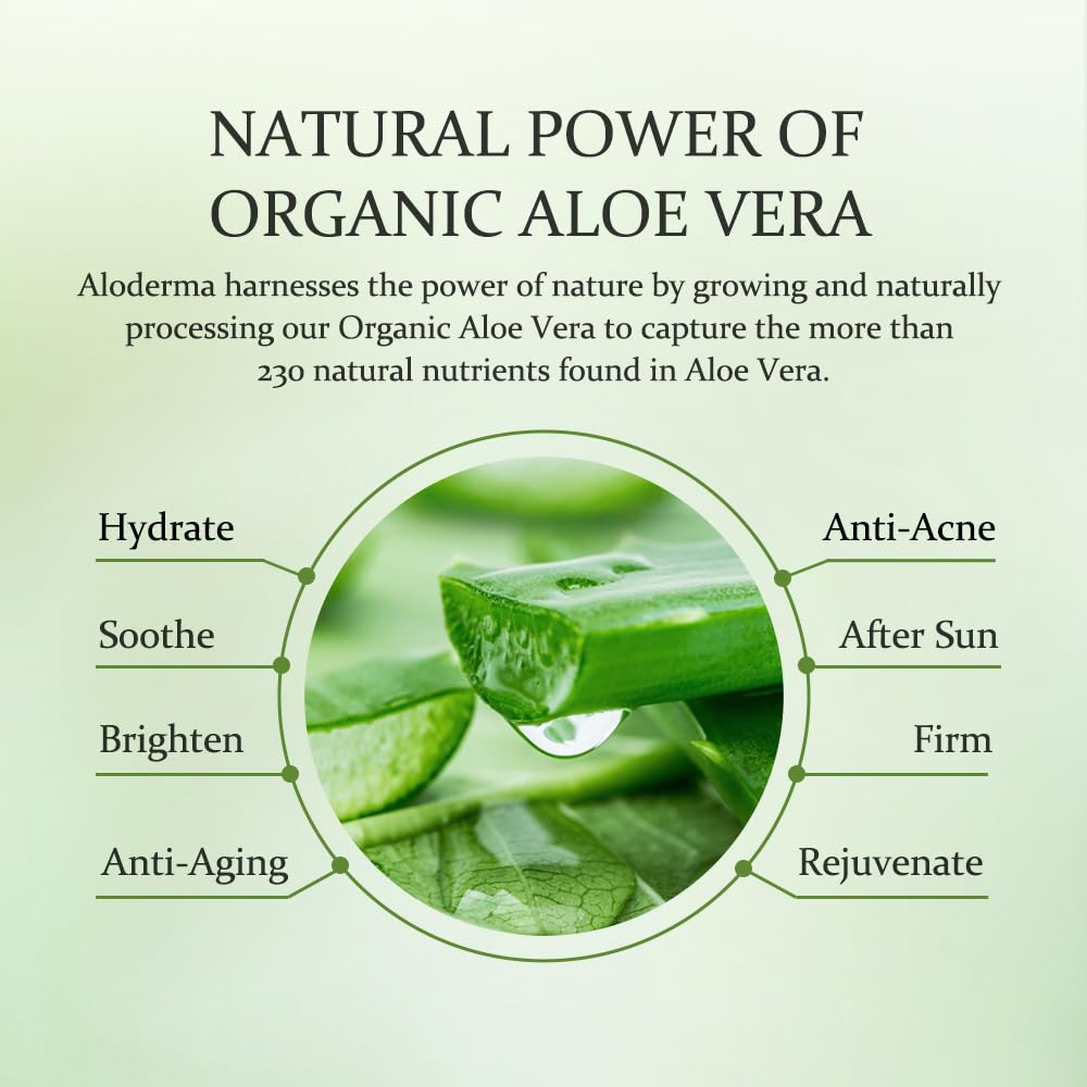 Gel Aloderma Organic Aloe Vera 96% Puro Para Rosto E Corpo 2 - Imagem 4