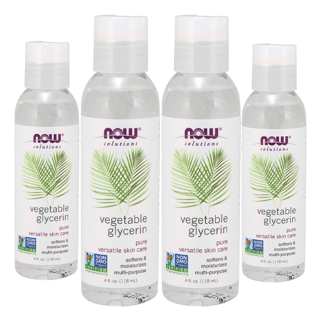 Glicerina Vegetal 118ml Now Foods Vegetable Glycerin 4un