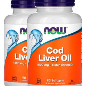 Óleo Fígado Bacalhau 1000mg 90 Soft Importado 2un Now Foods