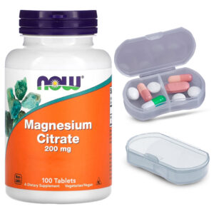 Citrato De Magnésio 200mg Now Foods 100 Tab + Porta Cápsulas