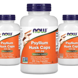 Fibra De Psyllium 500mg Now Foods Psyllium 200veg Caps 3un