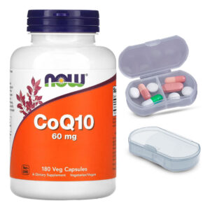 Coenzima Coq10 60mg Now Foods 180 Caps + Porta Cápsulas