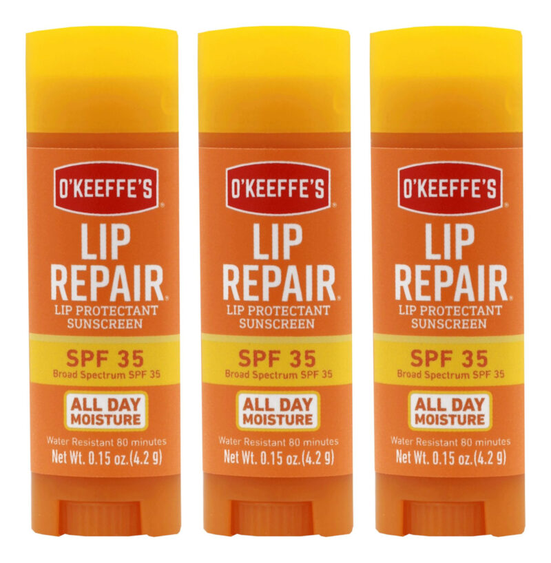Bálsamo Labial O'keeffe's Lip Repair Spf 35, Pacote Com 3