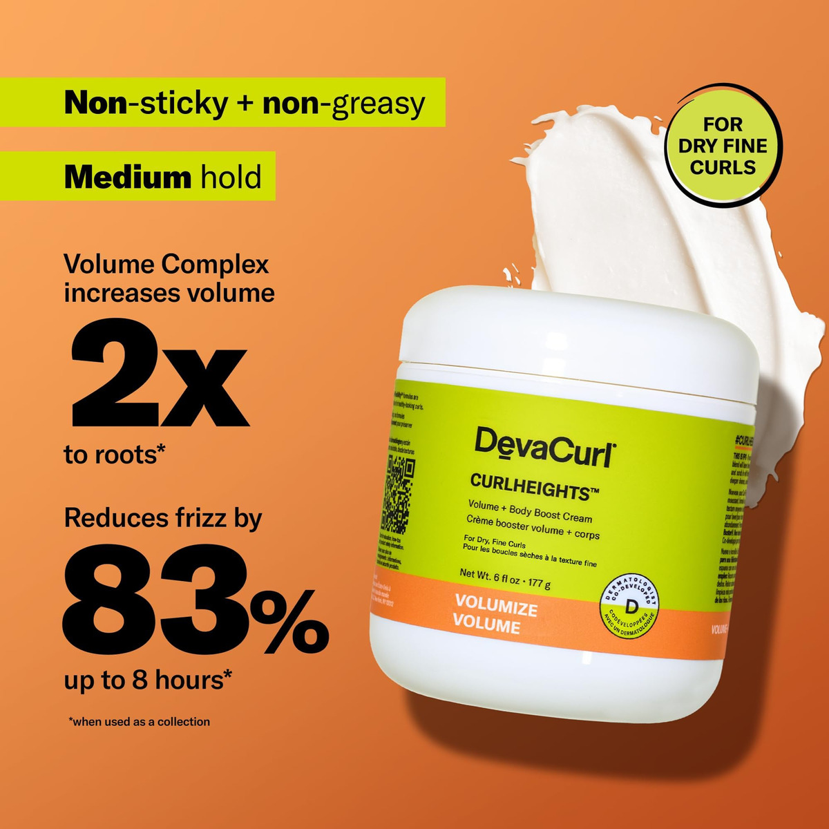 Creme De Reforço Corporal Volume + Devacurl Curlheights 180 - Imagem 2