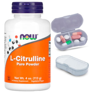 L-citrulina Pura Em Pó Now Foods 113g + Porta Cápsulas