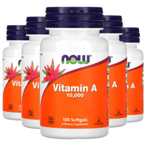 Vitamina A 10.000ui 100 Softgels Importado 5un Now Foods