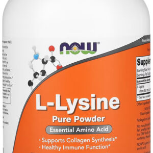 L-lisina Em Pó Puro 454 G Now Foods L-lysine Importado