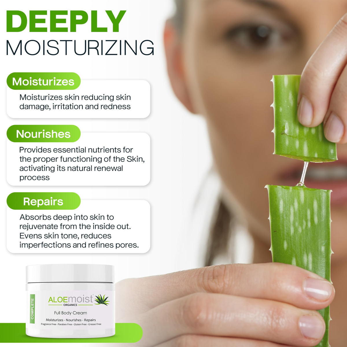 Loção Corporal Aloe Vera Creme Hidratante 240ml Antienvelhec - Imagem 3