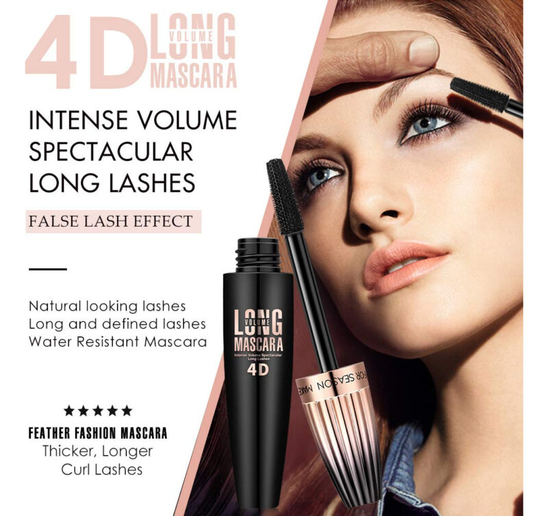 Mascara Mcukv 4d Silk Fiber Lash À Prova D'água Preta, Pacot - Image 3