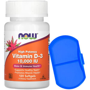 Now Foods Vitamina D3 120 Softgels + Porta Cáps