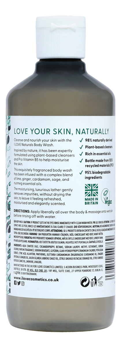 Sabonete Líquido I Love Cosmetics Naturals 500ml Para Mulher - Imagem 2