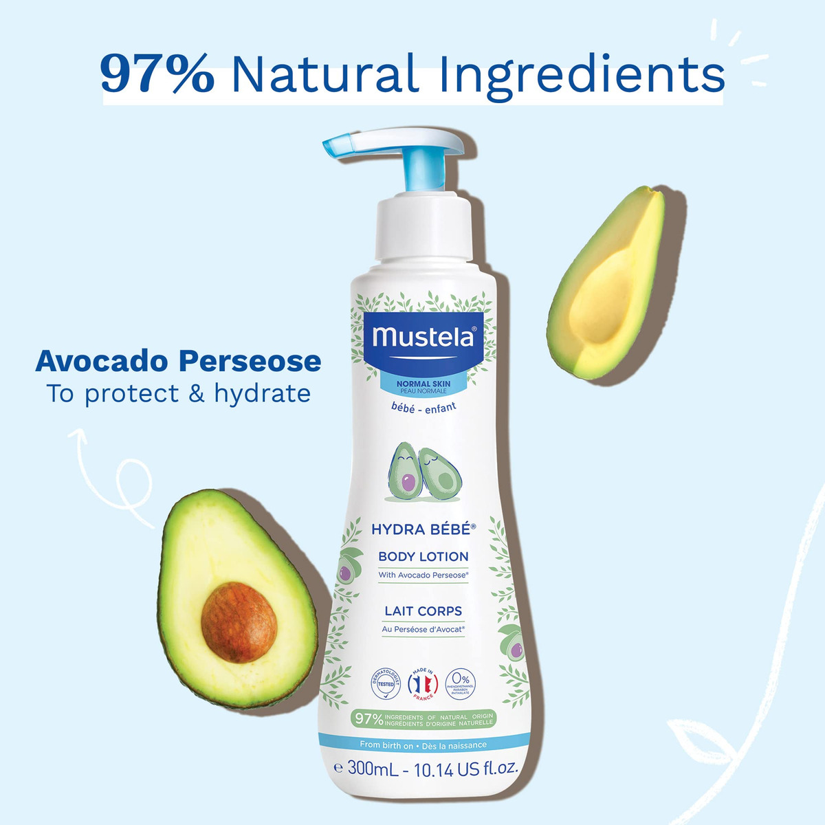 Loção Corporal Mustela Hydra Bebe Hidratante Diária 300ml - - Imagem 3