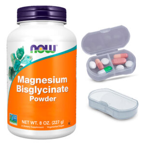 Bisglicinato De Magnésio Pó Now Foods 227g + Porta Cápsulas
