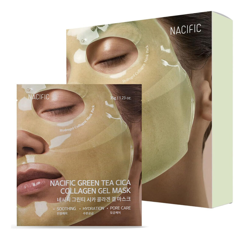 Máscara Facial Nacific Collagen Gel Com Chá Verde Cica 4ea S