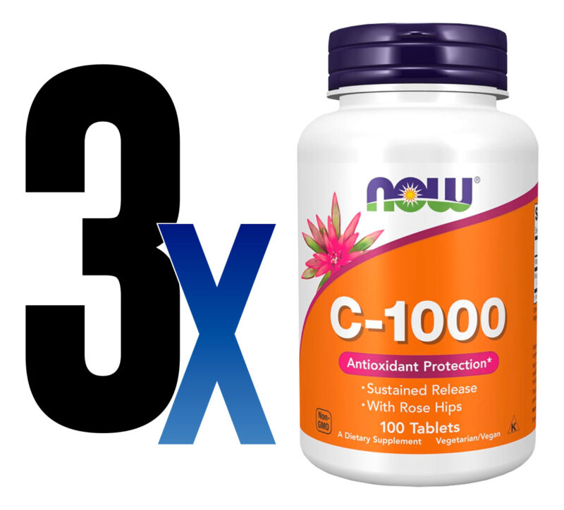 Vitamina C 1000mg Now Foods C-1000 Rosa Mosqueta 100tabs 3un - Image 2