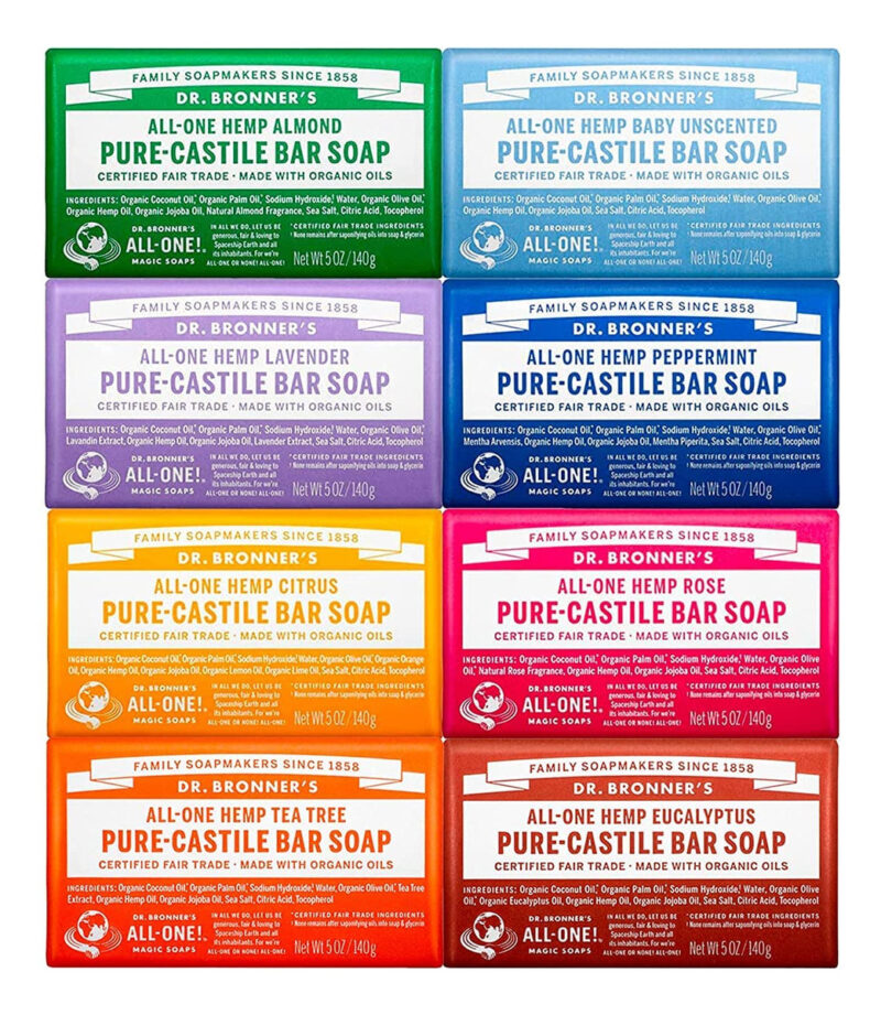 Sabonete Em Barra Dr. Bronner's Pure-castile, Pacote Com 8 Ó