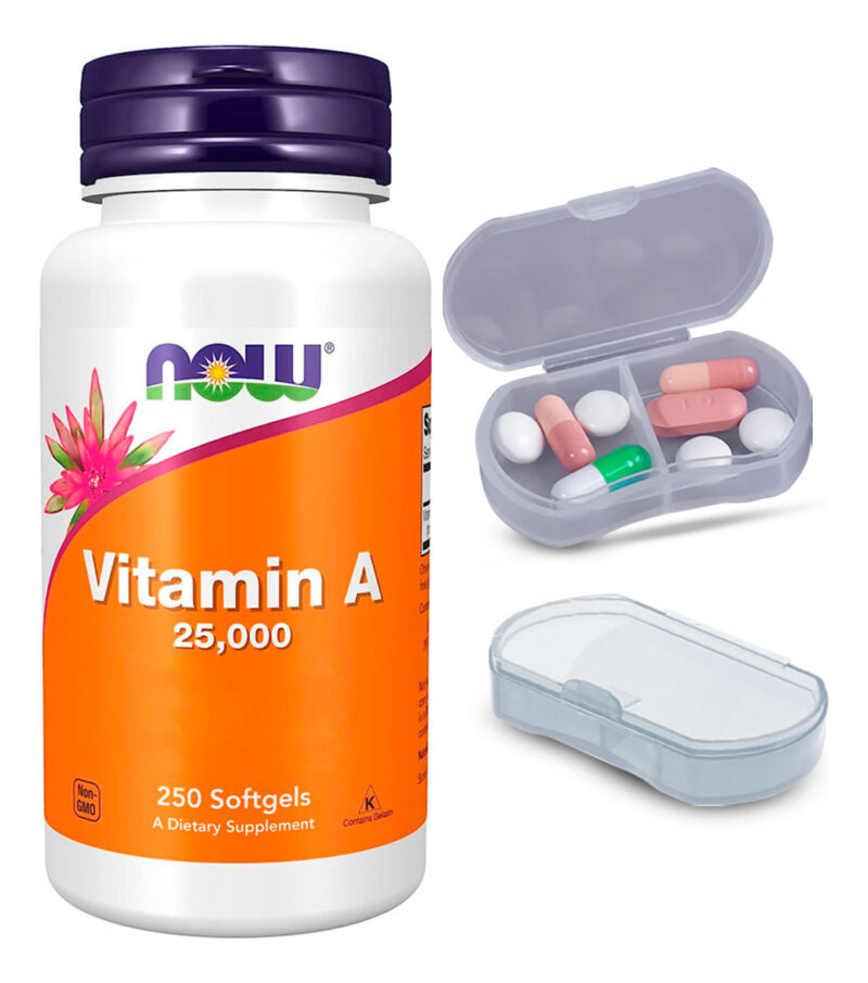 Vitamina A Now Foods 250 Cáps Softgels + Porta Cápsulas