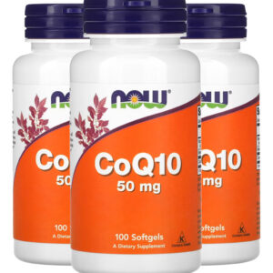 Coenzima Coq10 50mg Now Foods + Vit E 100soft Importado 3un