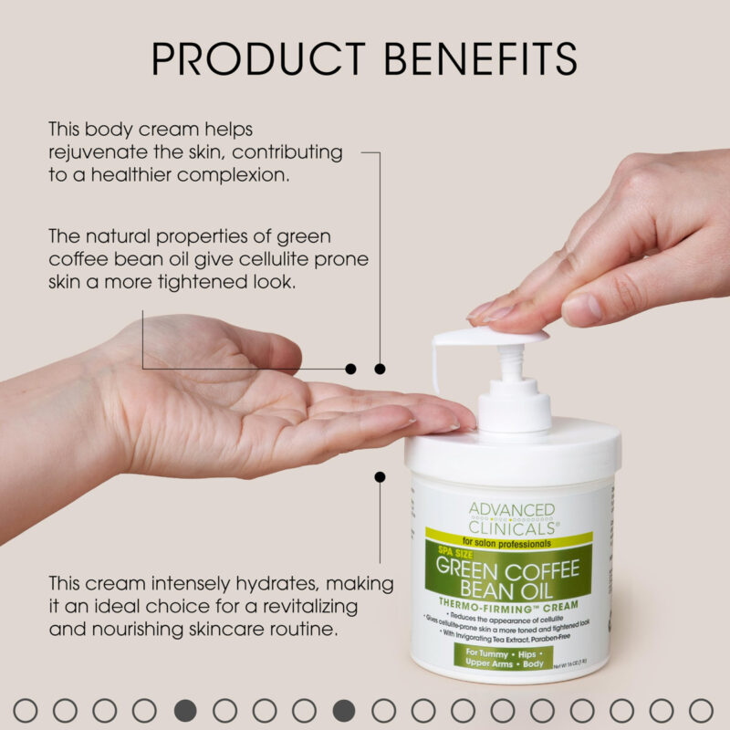 Creme Corporal Advanced Clinicals Green Coffee Bean 480ml - Image 3