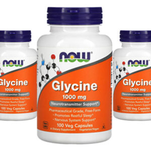 Glicina 1000mg Now Foods Glycine 100 Veg Caps 5un
