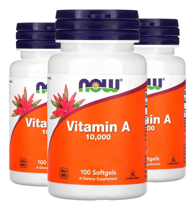 Vitamina A 10.000ui 100 Softgels Importado 3un Now Foods