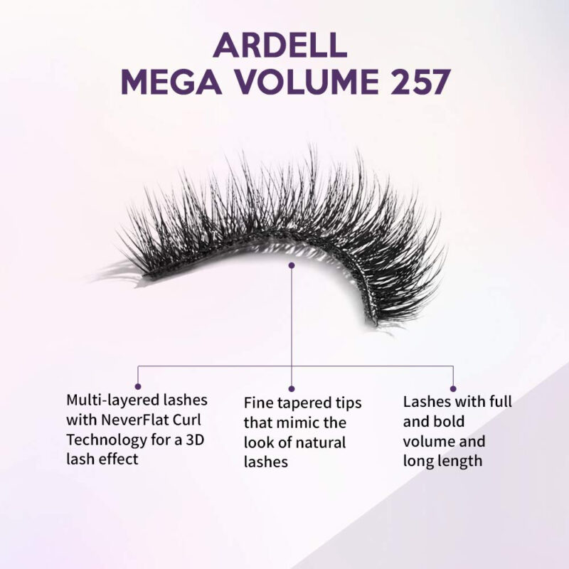 Cílios Postiços Ardell Mega Volume Lash 257 W/ Curl Tech 4 P - Image 3
