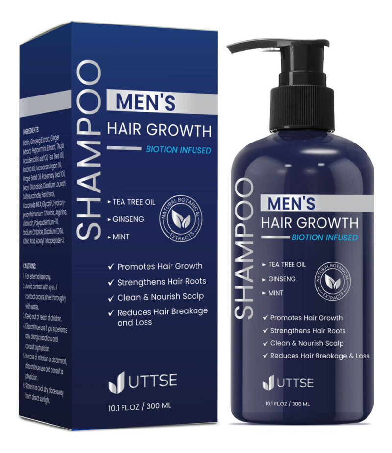 Shampoo Uttse Biotin Hair Growth Para Homens 300 Ml Com Tea