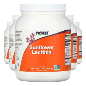 Lecitina De Girassol Pó 454 G Puro Importado 5un Now Foods