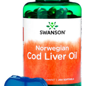 Óleo Fígado Bacalhau 350mg Swanson 250 Soft +porta Cápsulas
