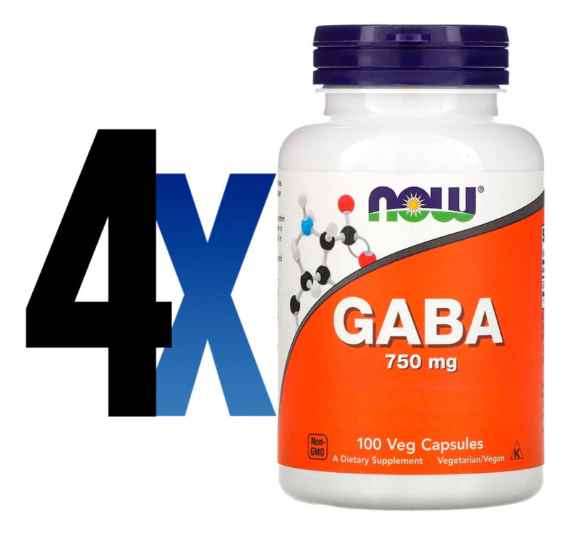 Ácido Gaba 750mg 100 Veg Cáps Importado 4un Now Foods - Imagem 2
